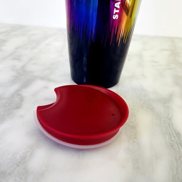 Starbucks 2020 Ceramic Iridescent Aurora Laser Rainbow Metallic 20oz Double Wall - Picture 4 of 6